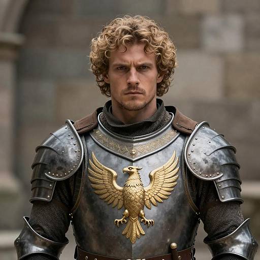 Muscular Man in Ornate Medieval Armor