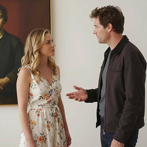 Candid Indoor Moment with Artistic Background