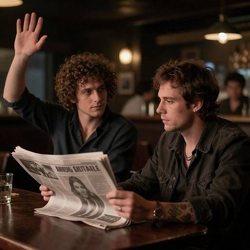 Dim Bar Conversation Between Two Men