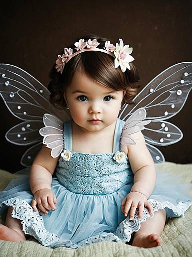Newborn Fairy Girl in Flower Dress