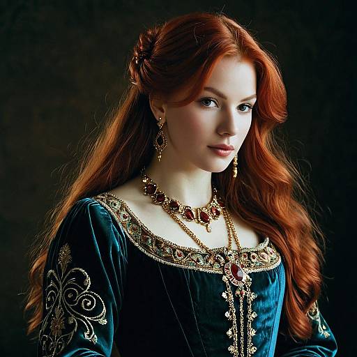 Renaissance Woman in Elegant Dress