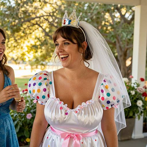 Tacky Bride Laughing at Summer Wedding