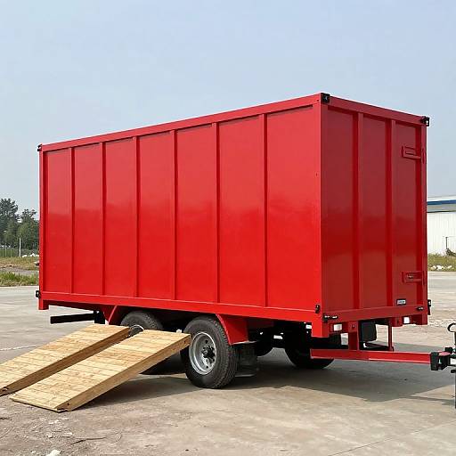 Bright Red Heavy-Duty Utility Trailer