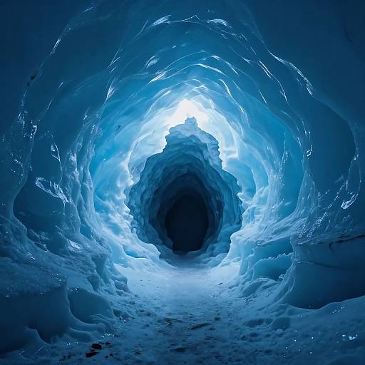 Ethereal Glow of Subglacial Cavern