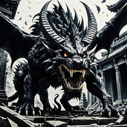 Twisted Chimera in Ancient Temple Ruins