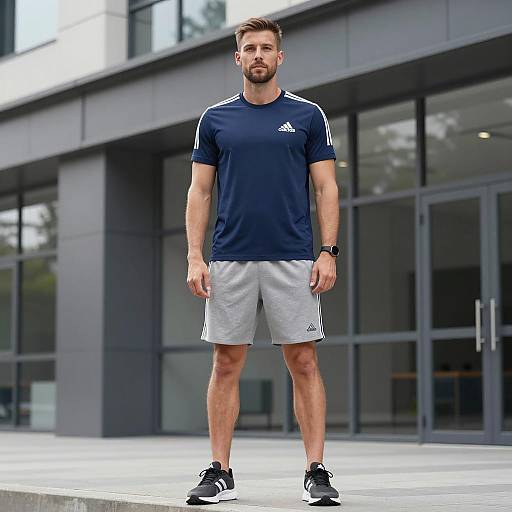 Confident Man in Athletic Outfit Outdoors