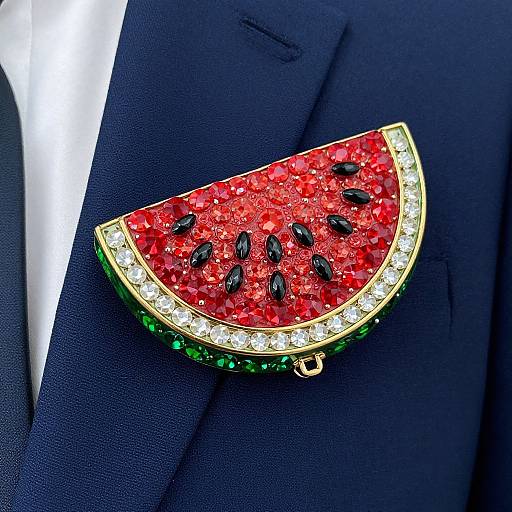 Elegant Watermelon Crystal Brooch