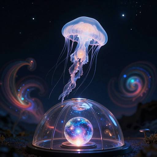 Starlit Jellyfish Sorcerer with Nebula Orb