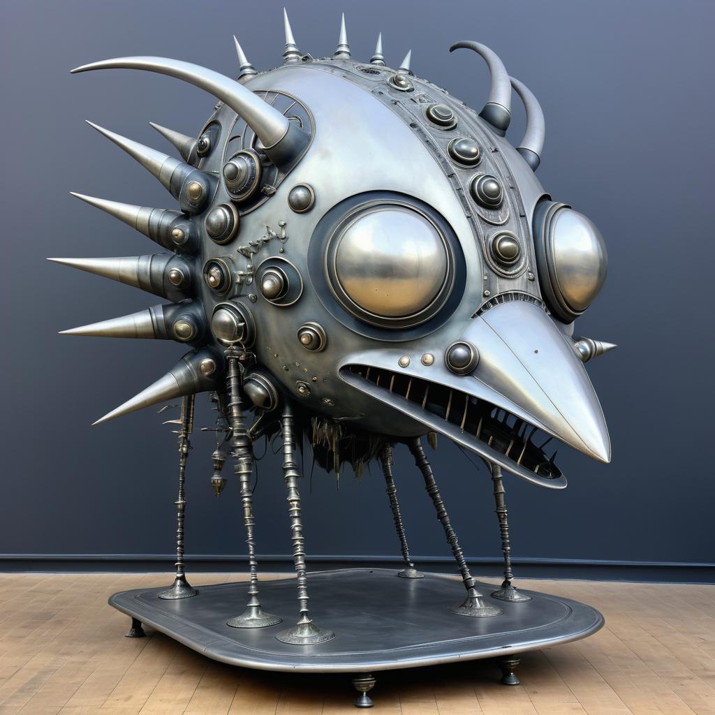 Hyperrealistic Vintage Punk Alien Sculpture