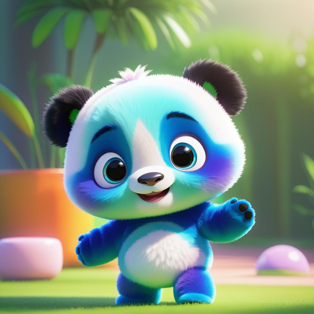 Charming Pixar-style Baby Panda Illustration