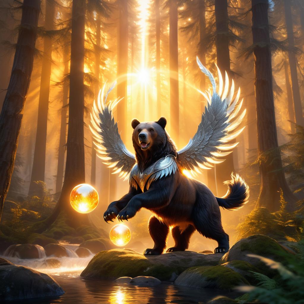 Majestic Centaur-Bear in Mystic Forest