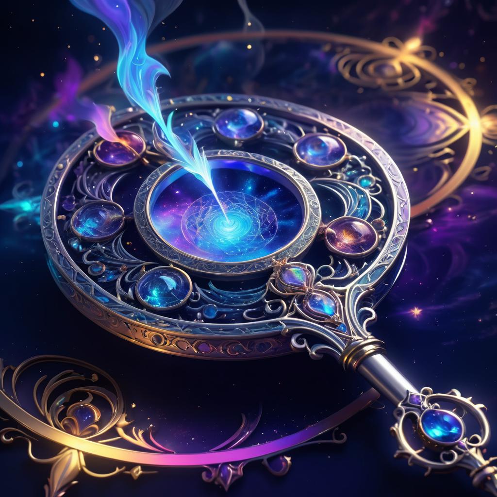 Enchanted Silver Key with Cosmic Energy