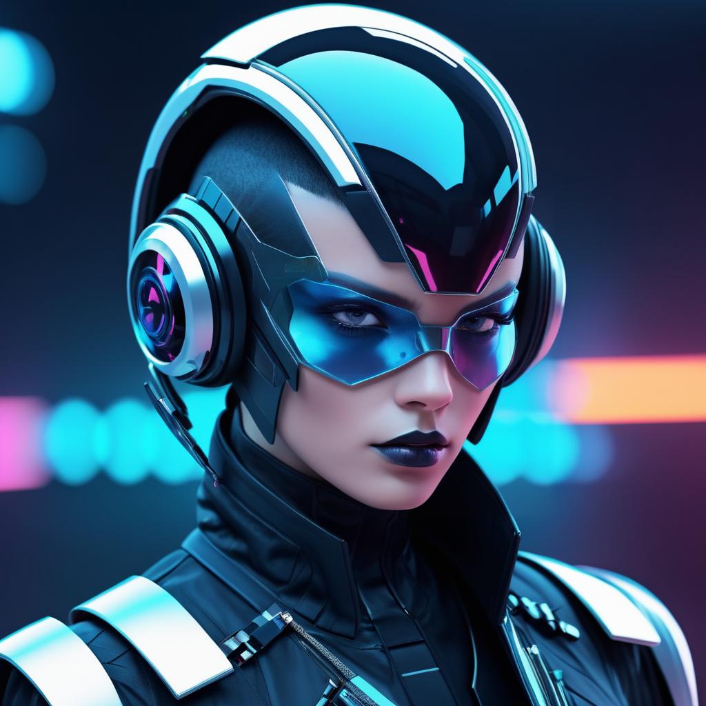 Futuristic Portrait of a Rebellious Android