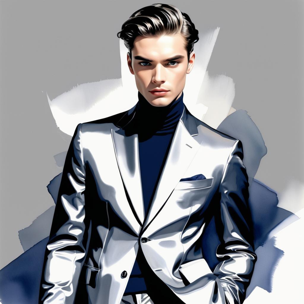 Stylish Young Man in Digital Illustration