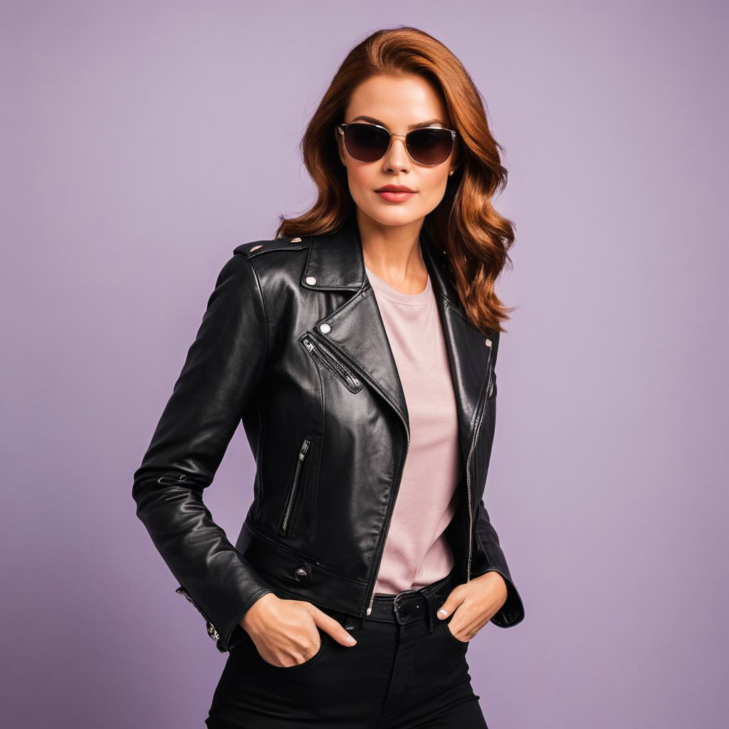 Confident Biker Chic in Lilac Studio