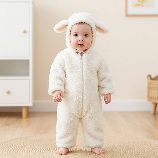 Adorable Infant in Lamb Costume