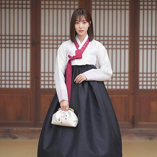 Elegant Korean Hanbok Portrait Photography