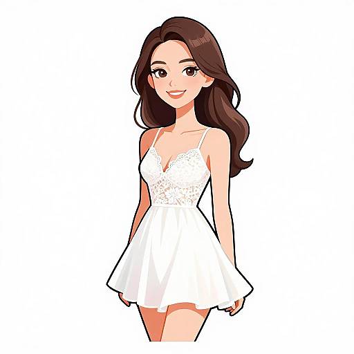 Smiling Woman in Summer Dress