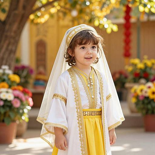 Joyful Child in Traditional Attire