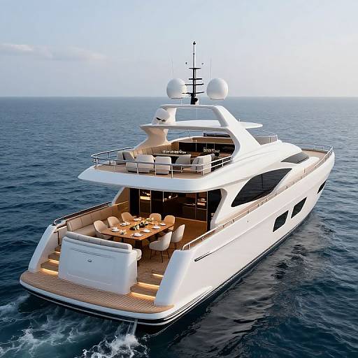 Luxurious Modern Superyacht with Dining