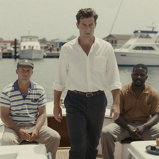 Vintage Photograph: Three Men on Boat