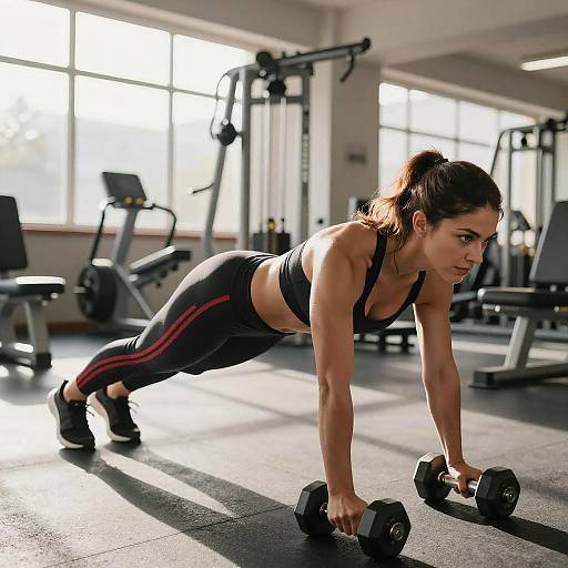 Fit Woman Exercising with Dumbbell