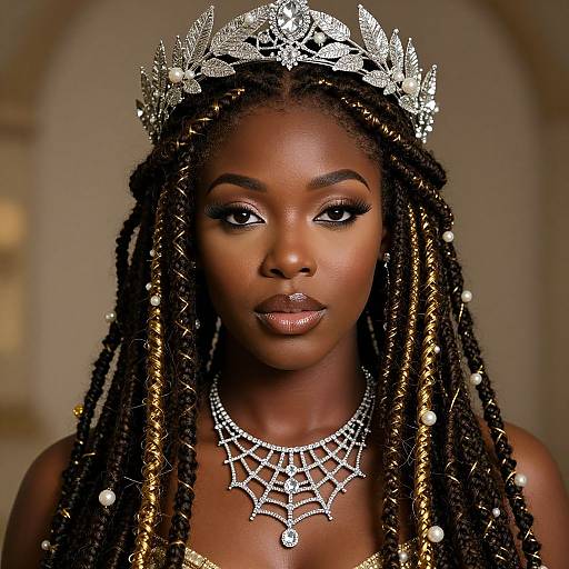 Hyper-Realistic Portrait of Regal Black Woman