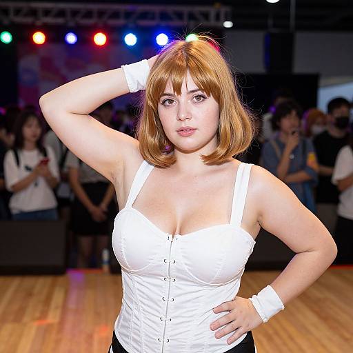 Dramatic Cosplay Woman on Stage