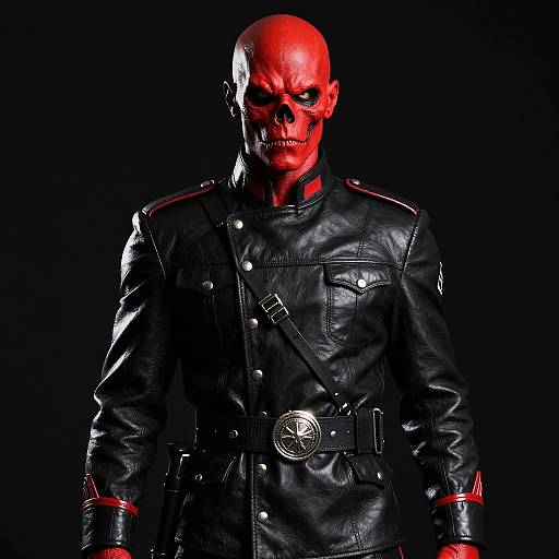 Futuristic Red-Skinned Skeletal Soldier