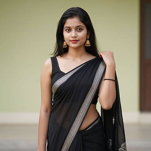 Photorealistic Portrait of Asian Woman in Saree