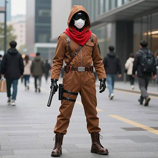 Realistic Sci-Fi Cosplay in Urban Setting