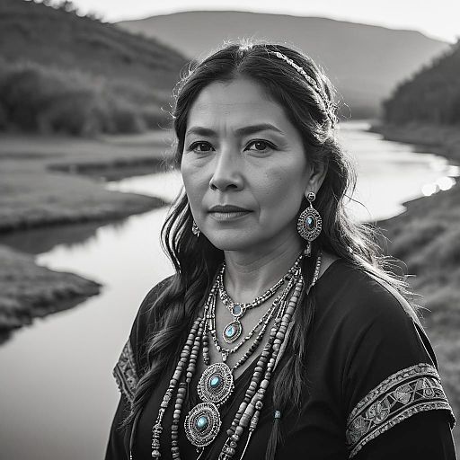 Monochrome Portrait of Native American Woman Monochrome Portrait of Native American Woman