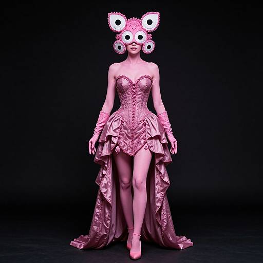 Realistic Four-Eyed Woman in Mask