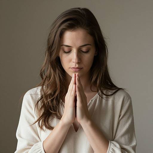Serene Praying Woman Portrait