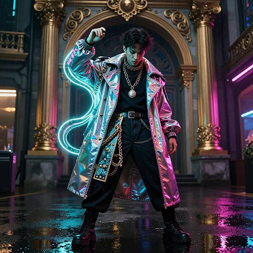 Young Nonbinary Neo-Rococo Cyberpunk Performer