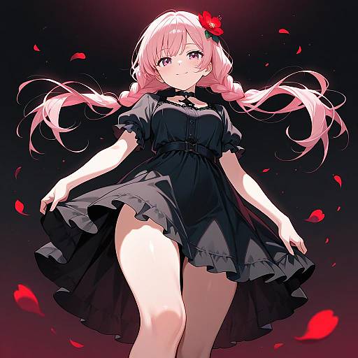 Aesthetic Portrait of a Girl with Pink Hair