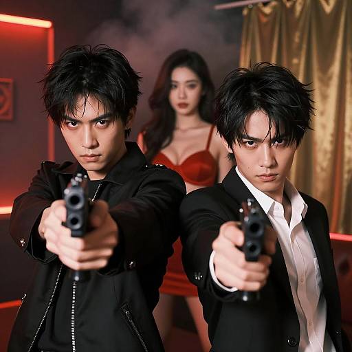 Intense Confrontation in Neon Atmosphere