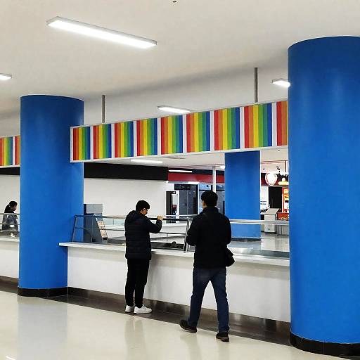 Vibrant Indoor Food Court Scene