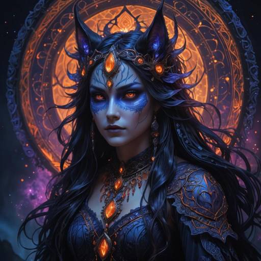 Mystical Dark Sorceress Fantasy Portrait