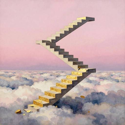 Surreal Cloud Staircase at Dawn