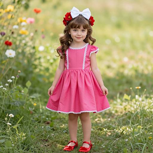Dreamy Girl in Pink Dress
