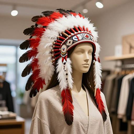 Mannequin with Native American Headdress