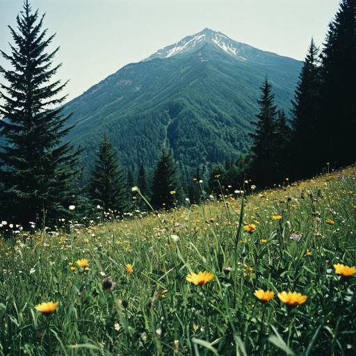 Wildflower Meadow at Mountain Base