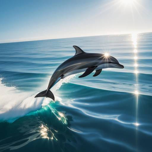 Dolphin Leaping from Ocean at Sunrise