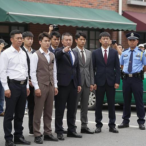 Dramatic Street Scene with Police Presence