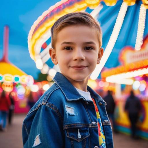 Nostalgic Carnival Portrait of a Young Boy