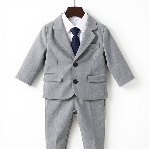 Toddler in Gray Suit and Tie