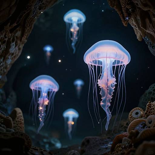 Ethereal Jellyfish in Gravityless Cavern