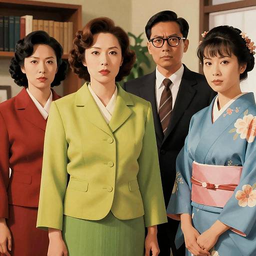 Mid-20th Century-Style Movie Poster Illustration