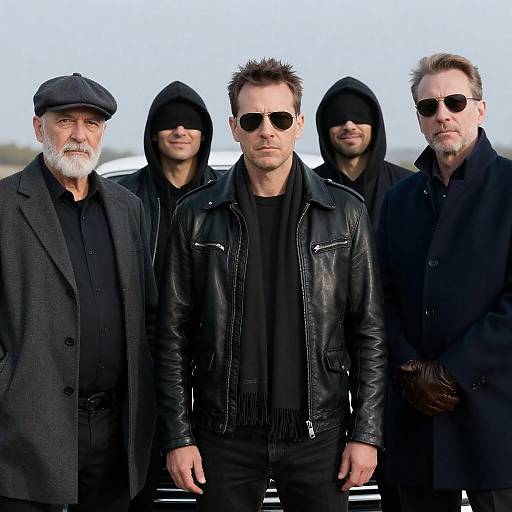 Serious and Confident Men Outdoors